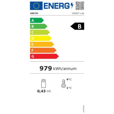 Chlazená skříň displeje, 58 l, Arktic, černá, 230V/170W, 452x406x(H)830mm | 233627